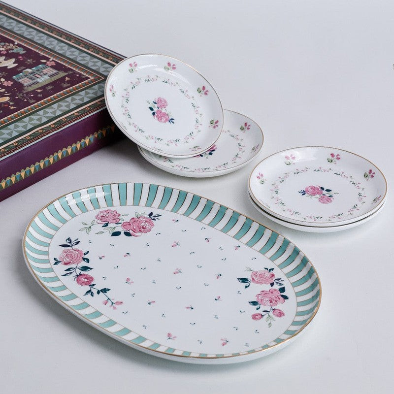 Magique by The Wishing Chair Portrait of Rose Amber Ceramic Platter & Plates With Giftbox - Five Piece Set media 5