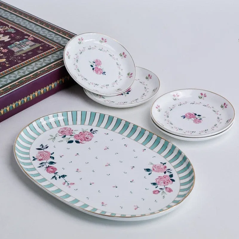 Magique by The Wishing Chair Portrait of Rose Amber Ceramic Platter & Plates With Giftbox - Five Piece Set media 5
