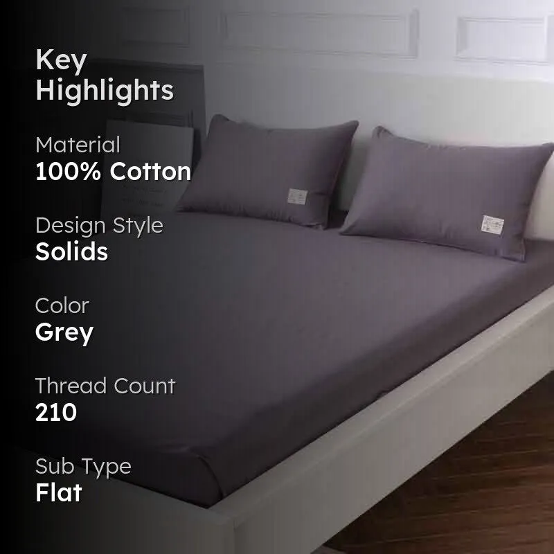 Sober in Grey Cotton Bedsheet - 210 TC media 2