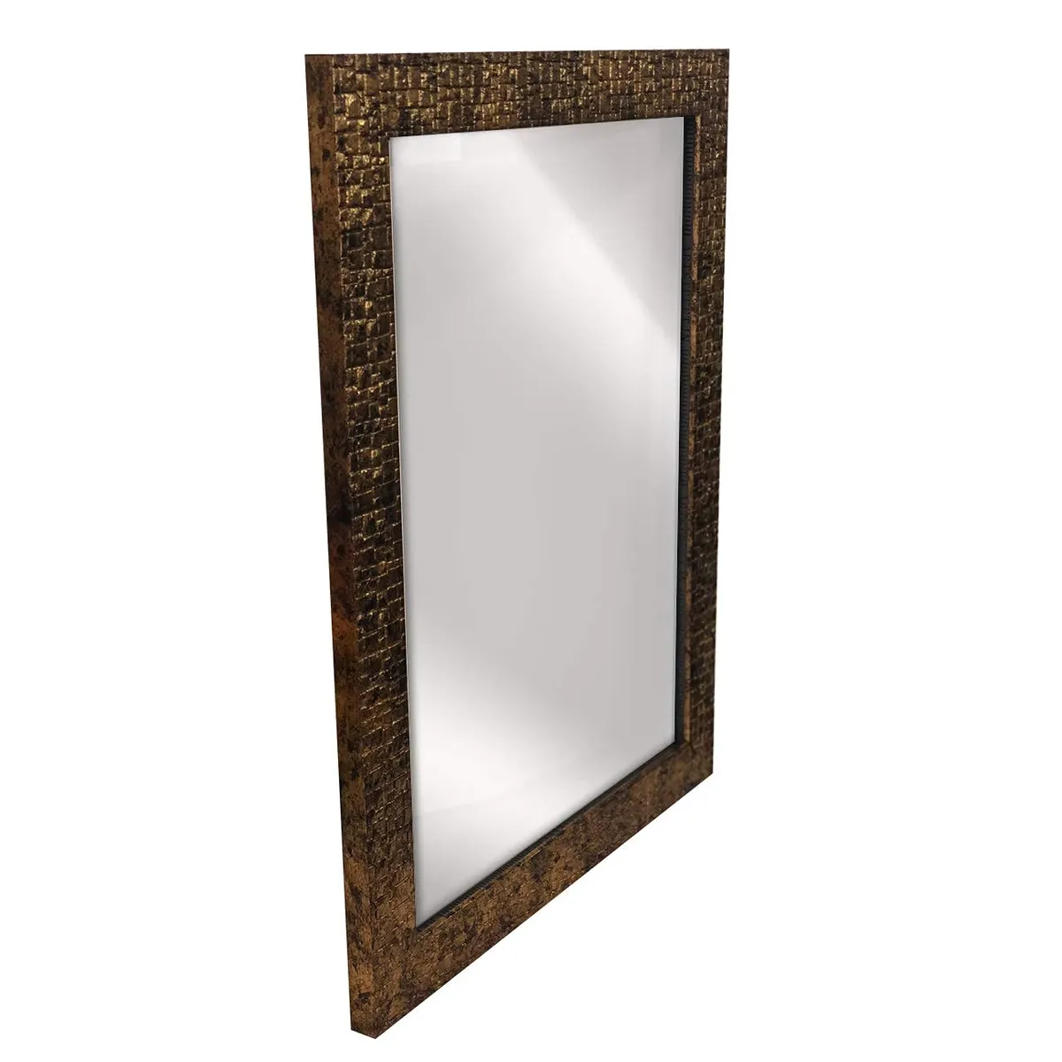 Rustic Wooden Tile Pattern Wall Mirror media 3