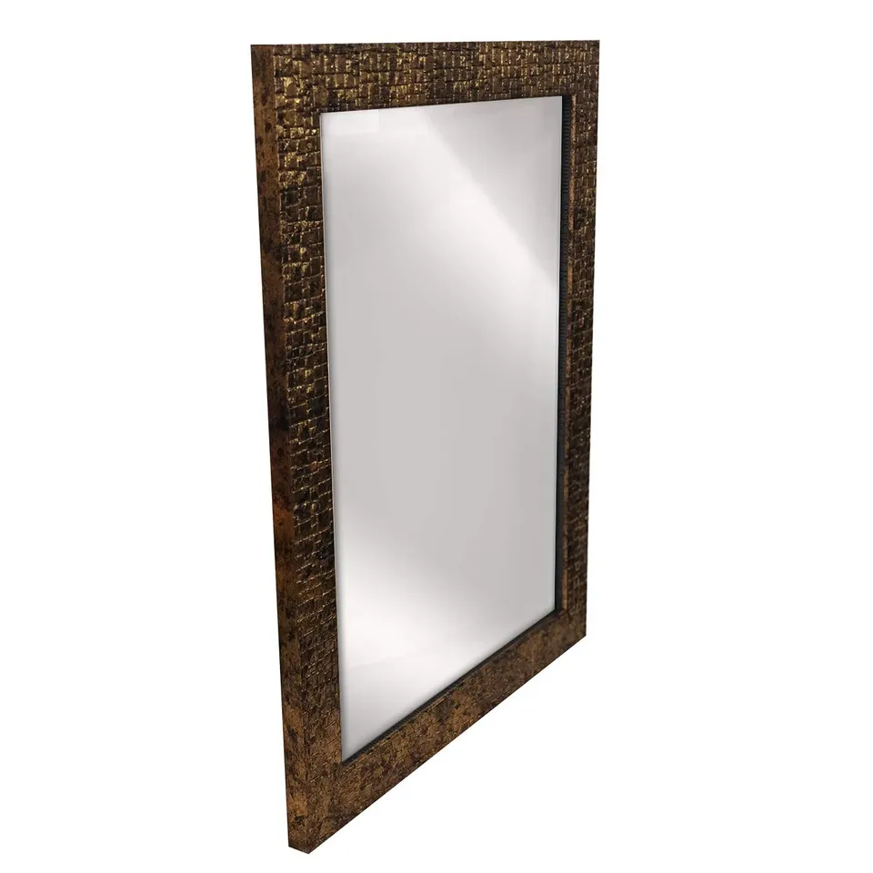 Rustic Wooden Tile Pattern Wall Mirror media 3