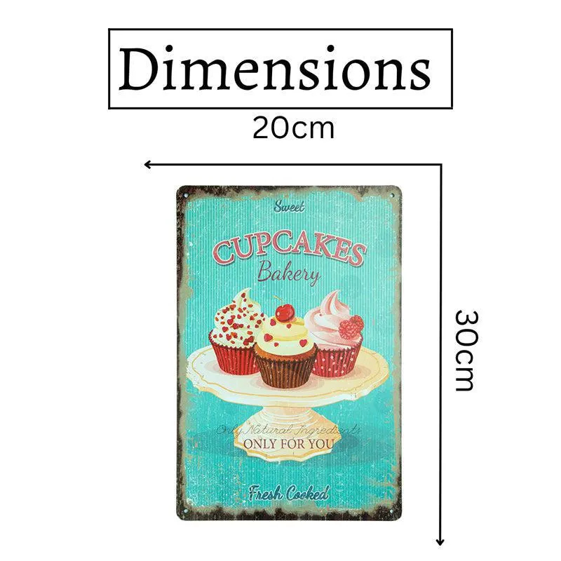 Cupcake Bakery Retro Metal Wall Accent media 7