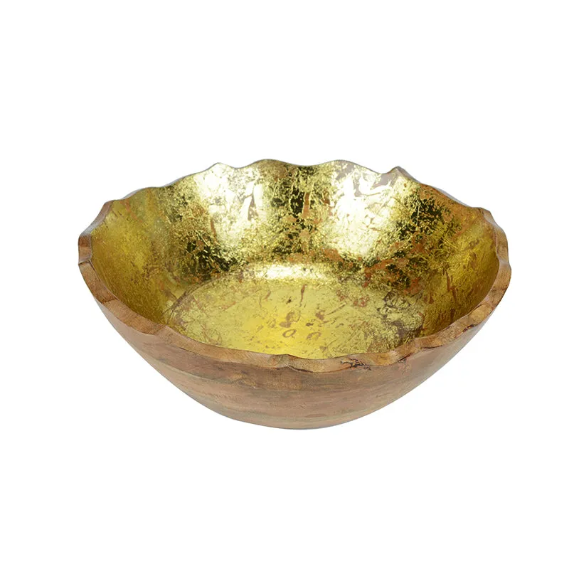 Reflective Grain Wood Bowl (Gold) - 2600 ML media 3