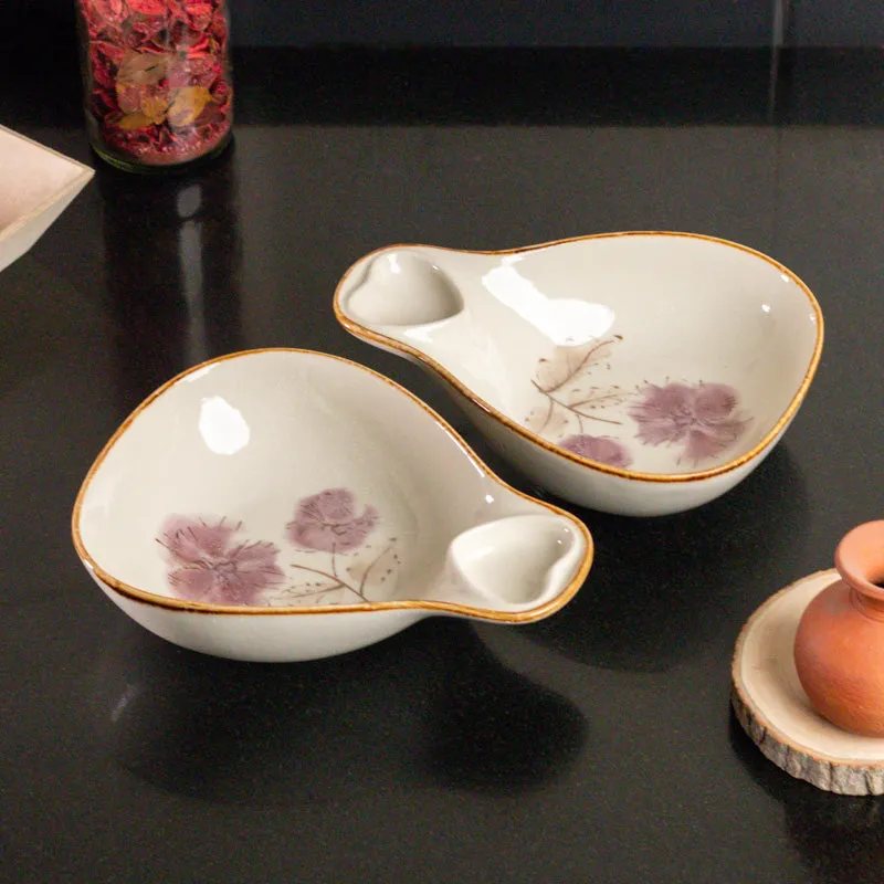 Dual Section Rustic Edge Serving Bowl(700 mL) - Set Of Two media 3