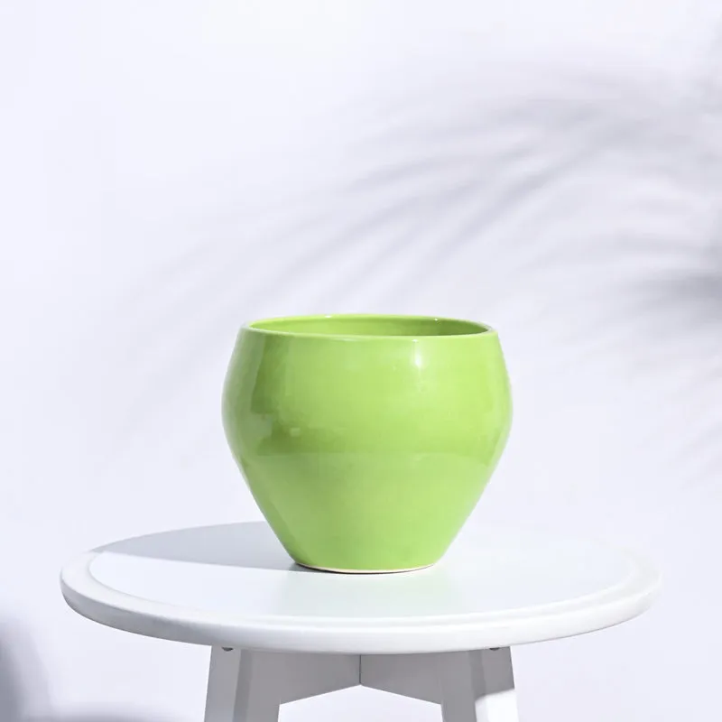Ugaoo Apple Light Green Ceramic Pot- Medium media 1