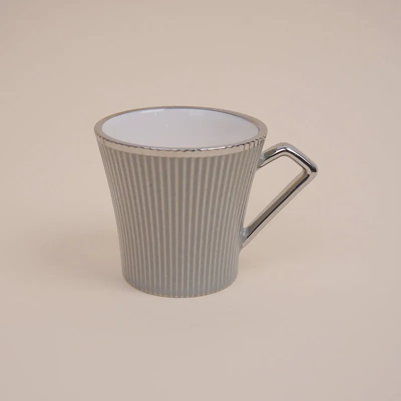 Thira Porcelain Tea Cup (180 mL Each/Grey) - Set of Six media 4