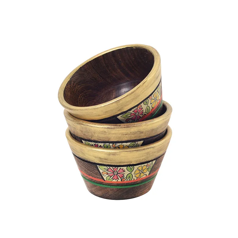 Vati Wood Bowl (175 ML) - Set Of Three media 3