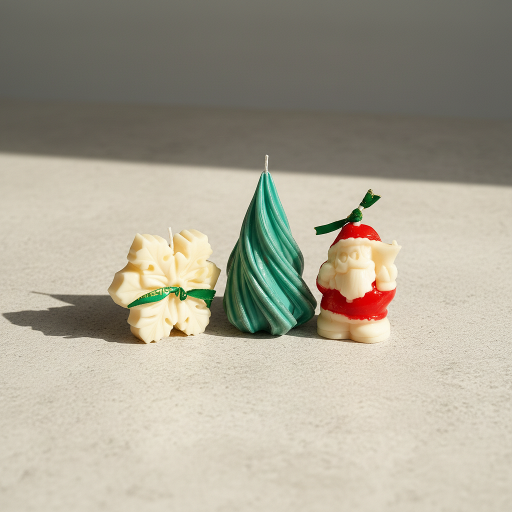 Christmas Centerpiece Decorative Scented Candles - Three Piece Set