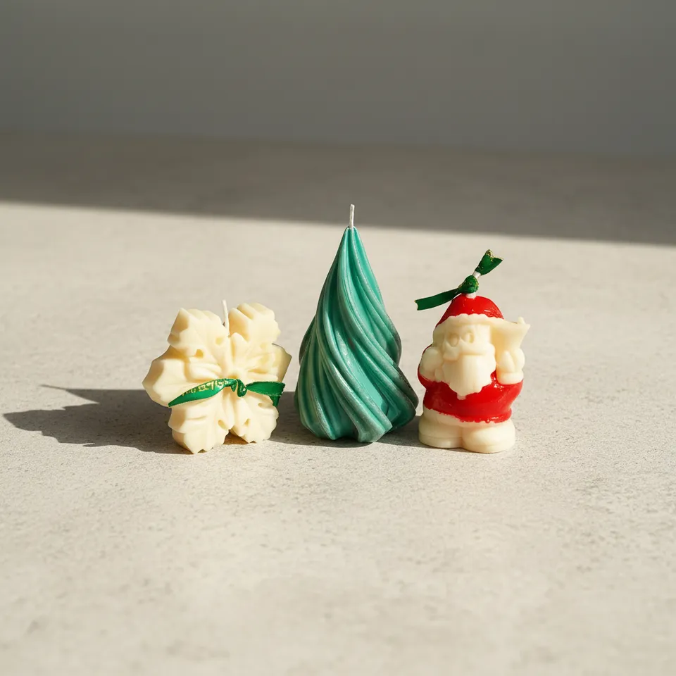 Christmas Centerpiece Decorative Scented Candles - Three Piece Set media 1