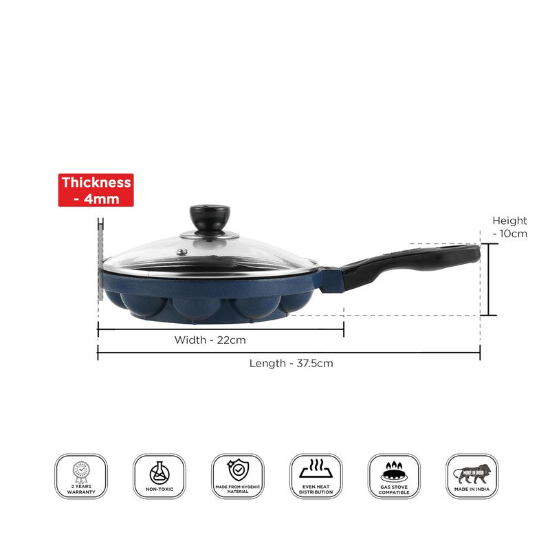 Vinod Raven Non-Stick Paniyaram Pan With Lid - 11 Inches media 9