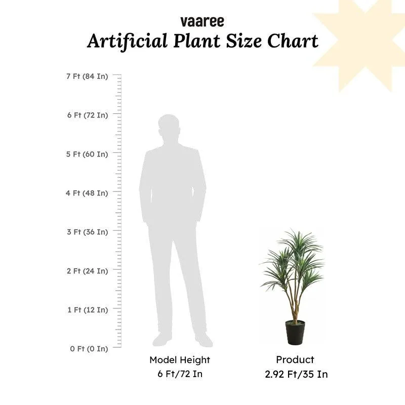 Zylo Artificial Red Green Yucca Plant With Black Plastic Pot 3 ft media 7