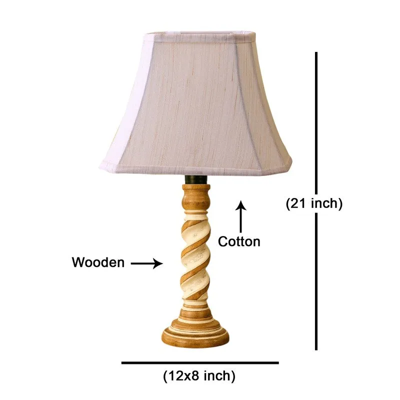 Modera Ryno Wooden Table Lamp - OffWhite media 8