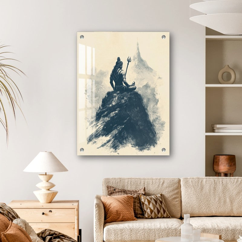 Lord Shiva on Kailash Parvat Acrylic Wall Art