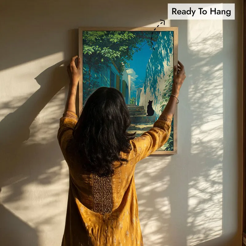 Shadow Play Canvas Wall Painting - Brown Frame media 8