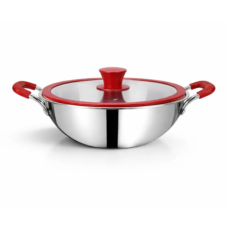 Salford Triply Stainless Steel Kadai with Glass Lid (Silver) - 4000 mL media 3
