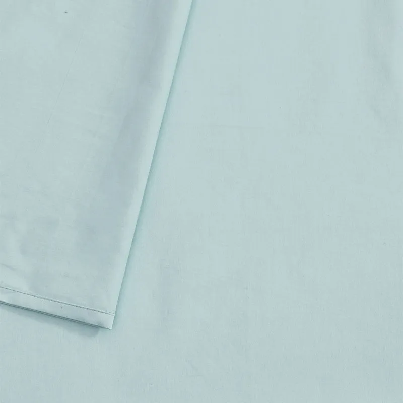 Blanqa Solid Cotton Bedsheet (Light Blue) - 400 TC media 8