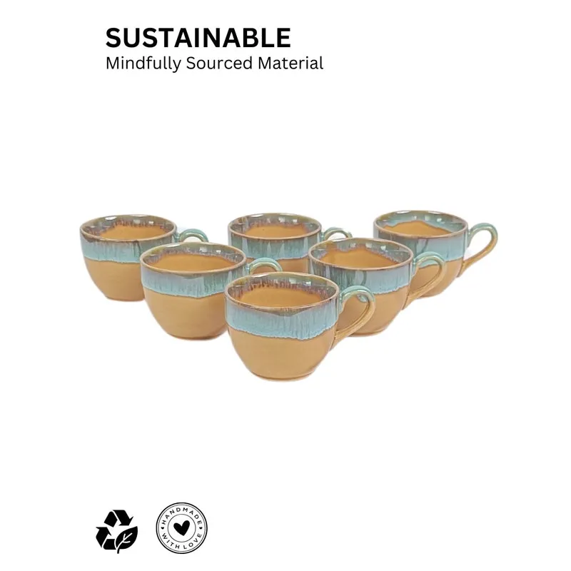 Porcelli Ceramic Tea Cup (125 mL Each) - Set of Six media 4