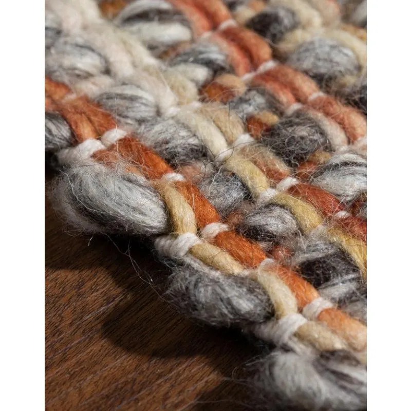 Artistry Threads Hand Woven Wool Rug - Orange & Brown media 4