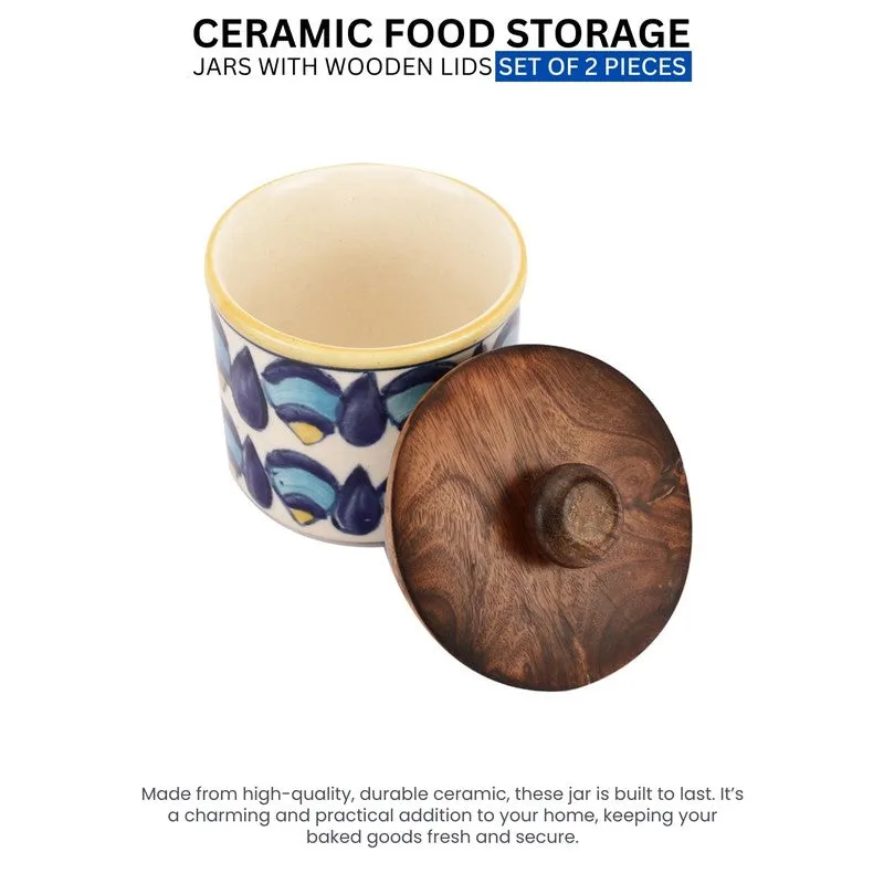 Decorative Ceramic Jar Set (300 mL Each) - Set Of Two media 7