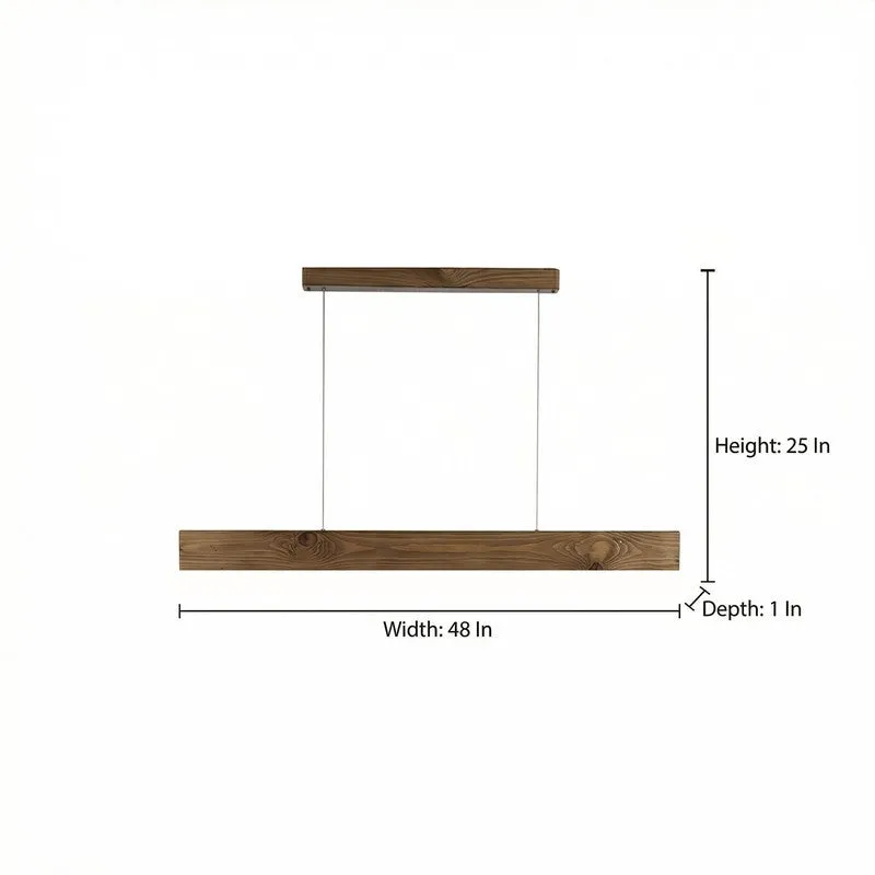 Enchant Linear LED Wooden Ceiling Lamp - Brown media 9