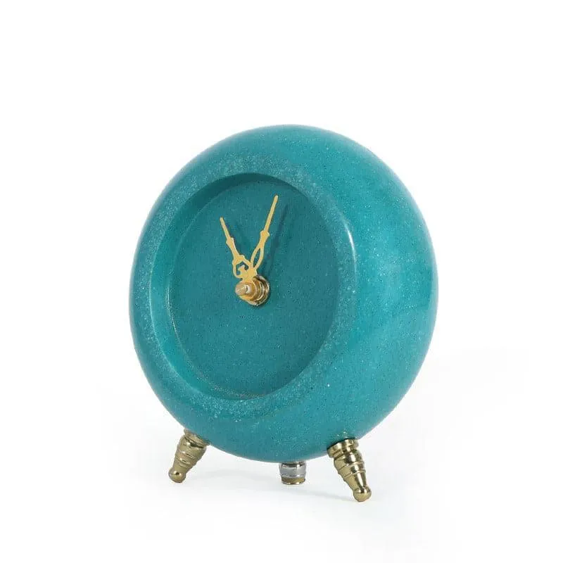 Tisora Hand Crafted Marble Table Clock - Turquoise media 4