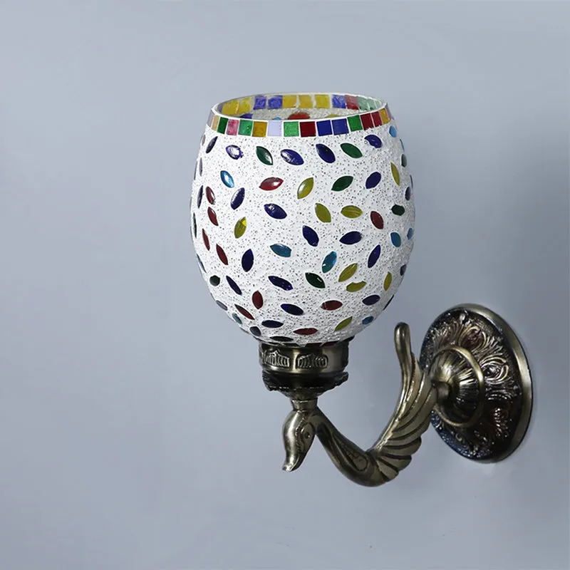 Aesta Retro Mosaic Glass & Metal Wall Lamp media 5