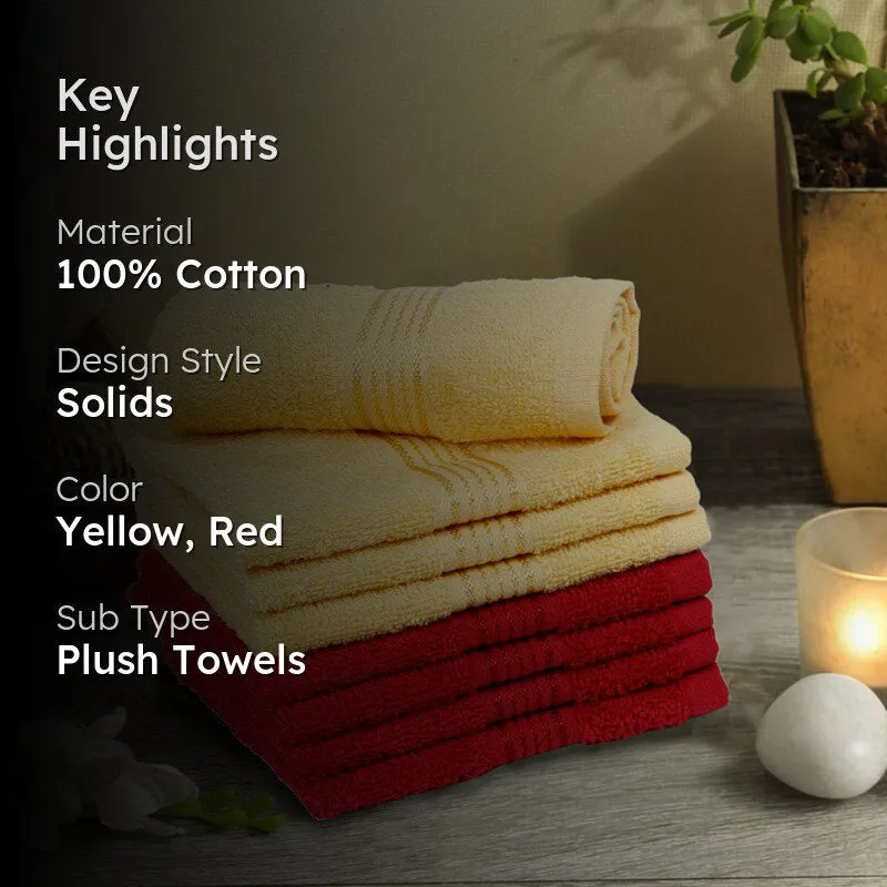 Bodil Face Towel (Yellow,Red) - Set Of Eight media 2