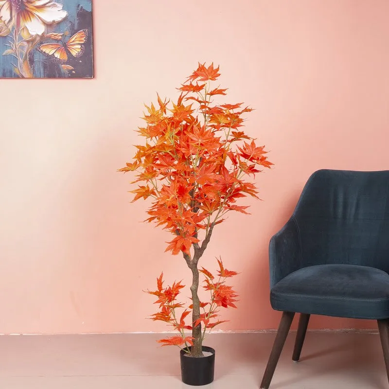 Scarlet Canopy Artificial Maple Tree With Black Plastic Pot media 3