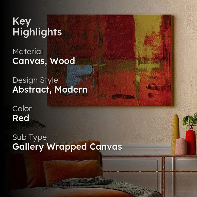Cranberry Abstract Canvas Wall Painting - Gallery Wrap media 2
