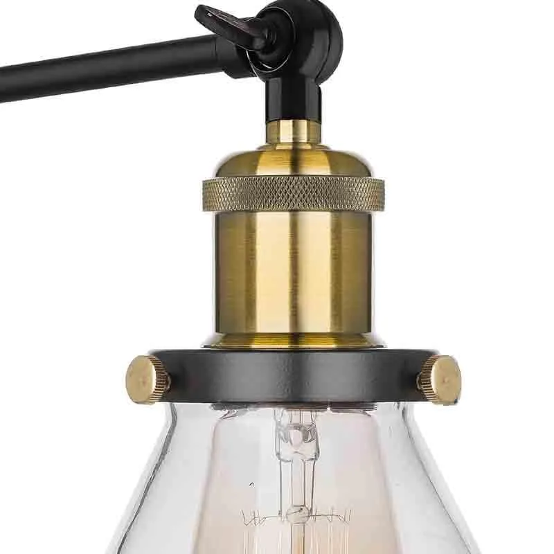 Conica Arm Glass & Metal Wall Lamp - Black media 5