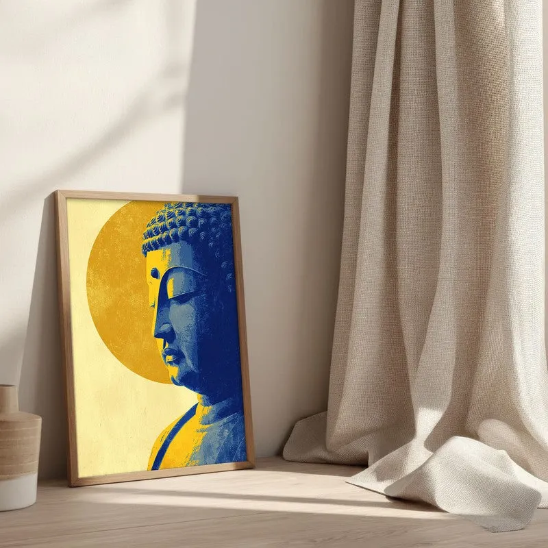 Peaceful Buddha In Meditative Calm II Archival Paper Wall Painting With Brown Frame media 3