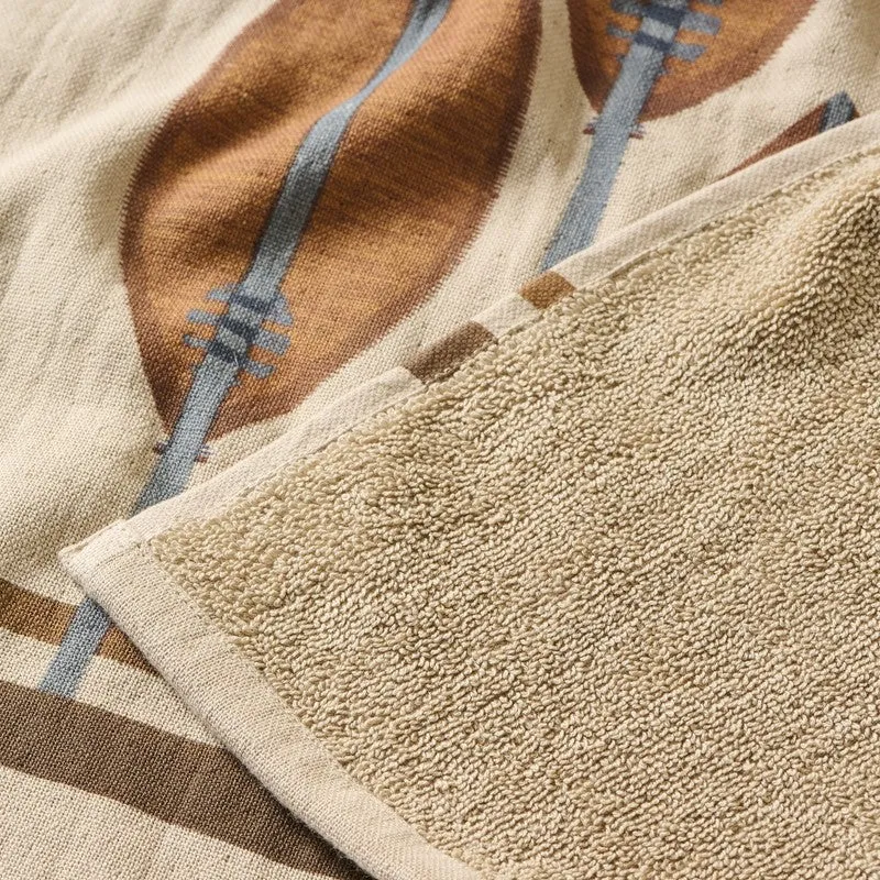 Rustic Petal Cotton Bath Towels - Beige media 4