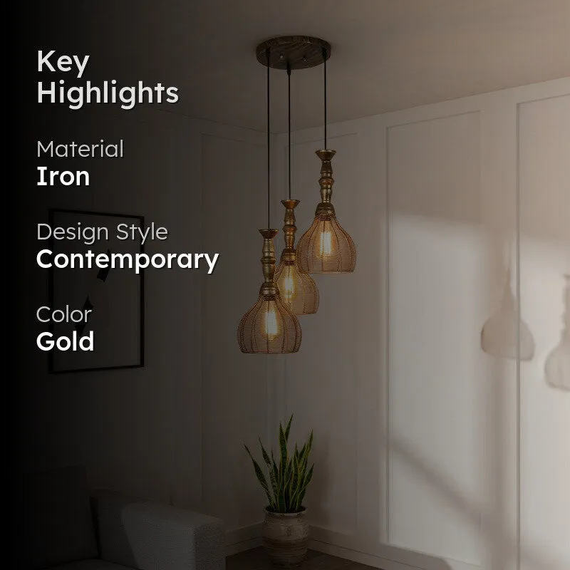 Heritage Cage Iron Ceiling Lamp media 2