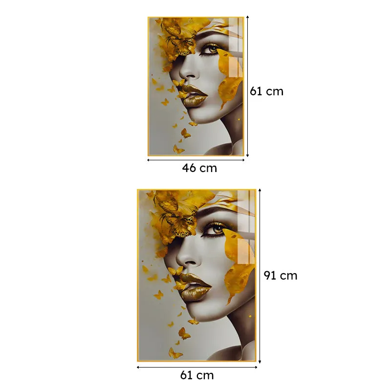 La Belle Dorée Modern Canvas Wall Art With Frame - Gold media 6