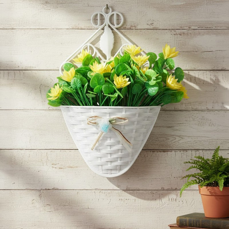 Chromixa Artificial Flower With Wall Pot(Yellow) - Set Of Two media 4