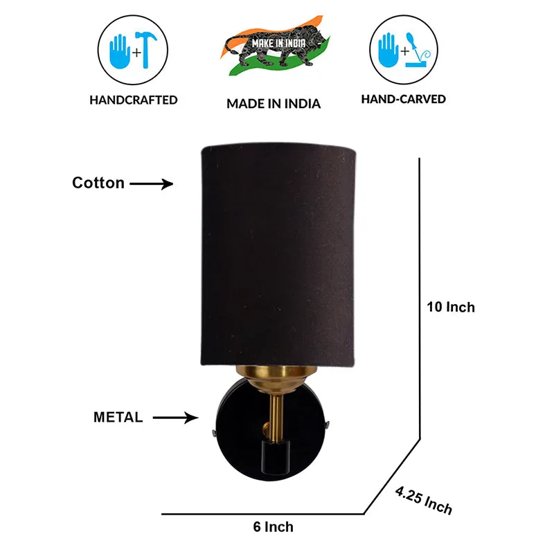Sienna Sleek Steel & Cotton Wall Lamp - Black media 6