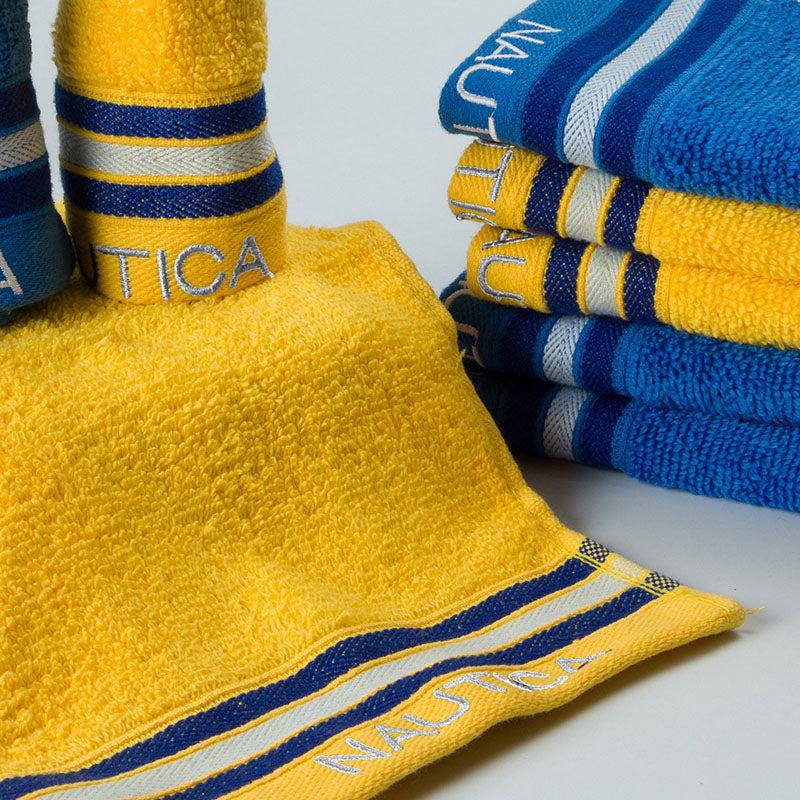 Nautica Dove Down Cotton Face Towel (Yellow & Blue) - Set Of Eight media 3