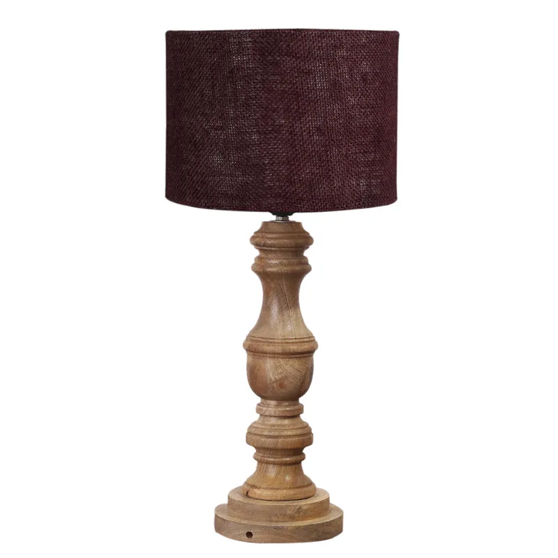 Sienna I Carve Wooden Table Lamp - Brown media 6