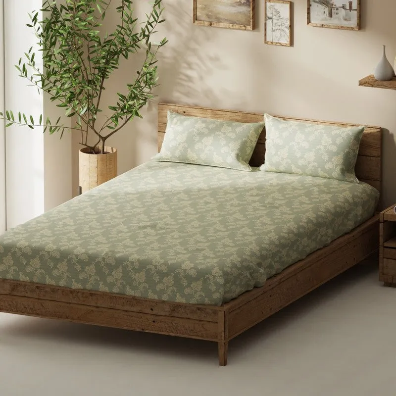 Lorven Bedsheet (Green) - 115 GSM media 1