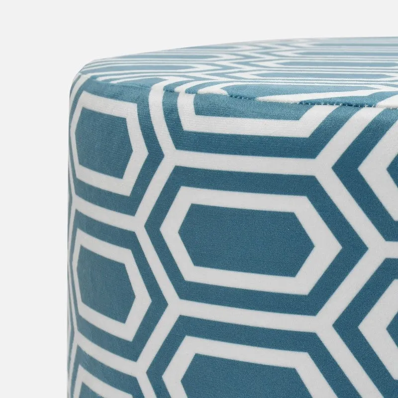 Hexora Blue Box Print Multicolor Engineered Wood Ottomans - Set Of Two media 5