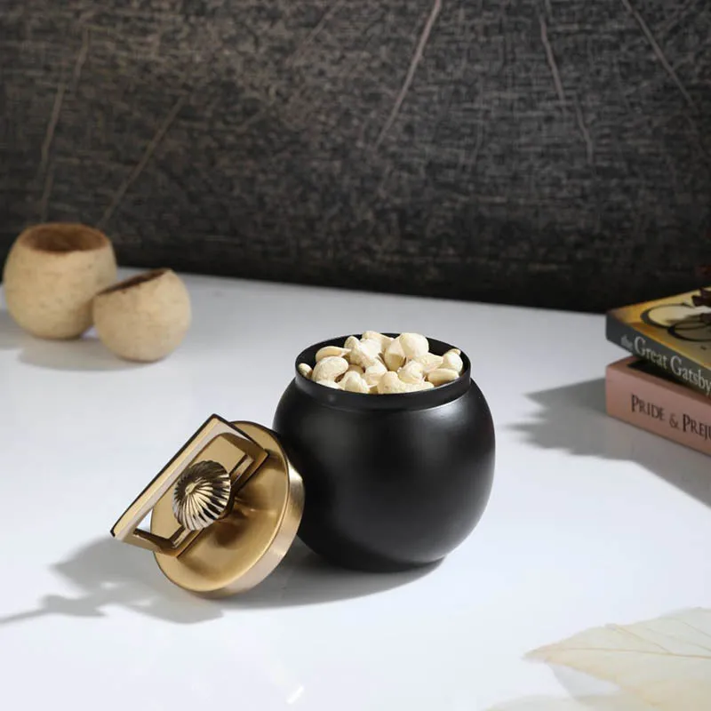 Jarrah Storage Jar (Black & Gold) - Small media 1