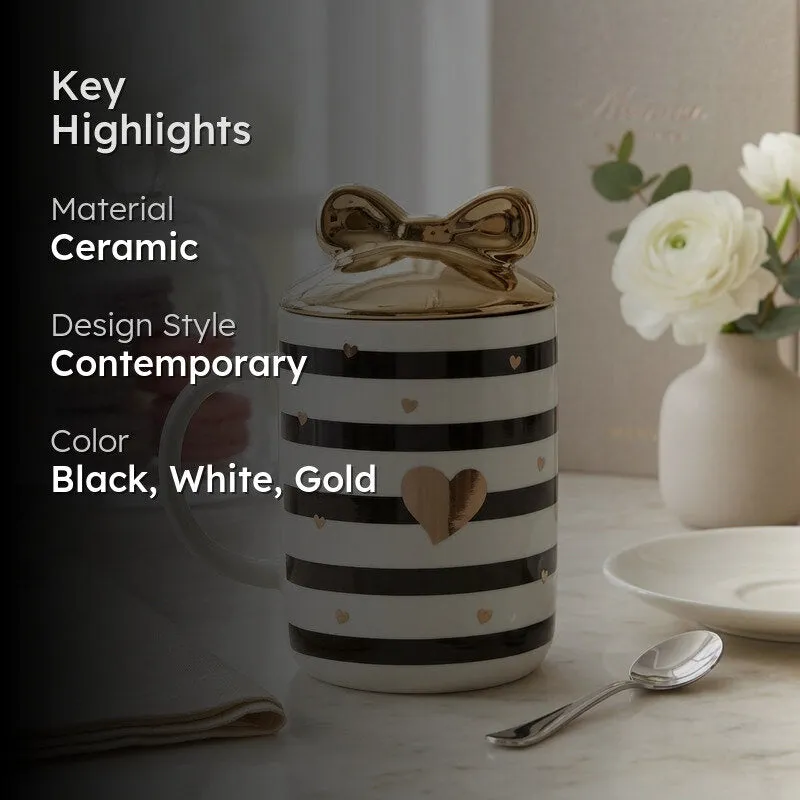 Love Ceramic Coffee Mug (350 mL) - Black,White media 2