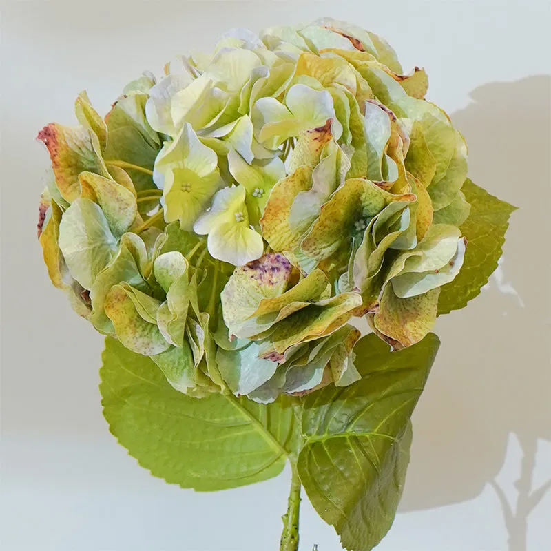 Faux Autumn Hydrangea Flower Stick (Green) - 25 CM media 4