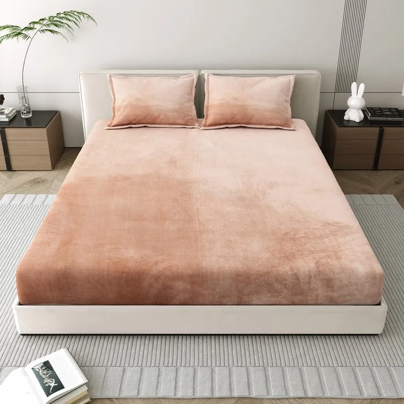 VelvetDream Woolen Bedsheet (Peach) - 150 GSM media 3