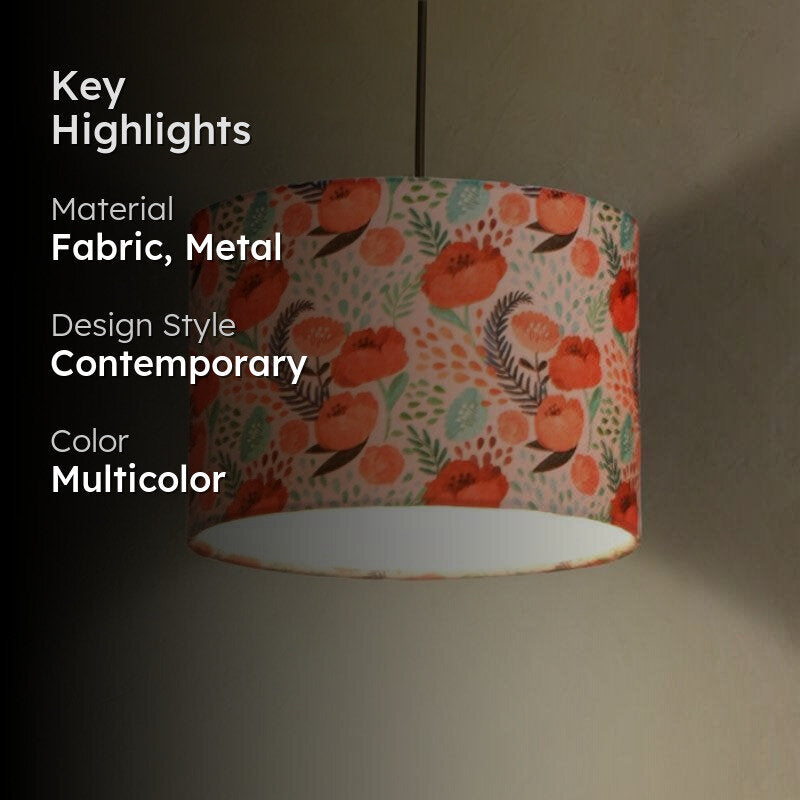 Rosey Dosey Fabric Ceiling Lamp media 2