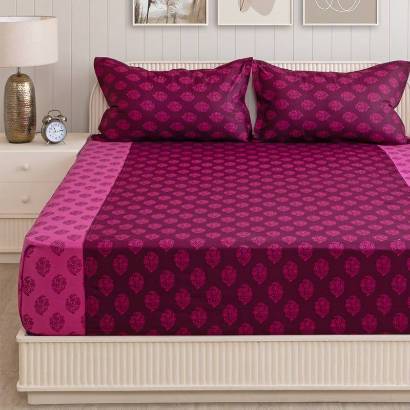 Swayam Rajastha Cotton Bedsheet (Pink) - 180 TC media 4