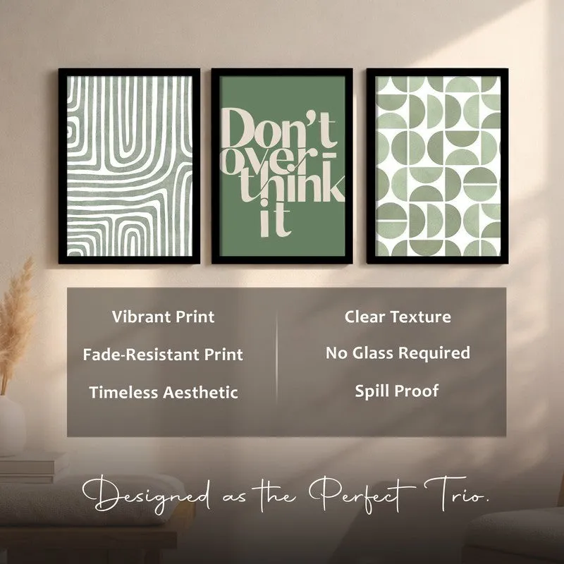 Dont Over Think It Paper Wall Painting With Frame - Set Of Three media 7