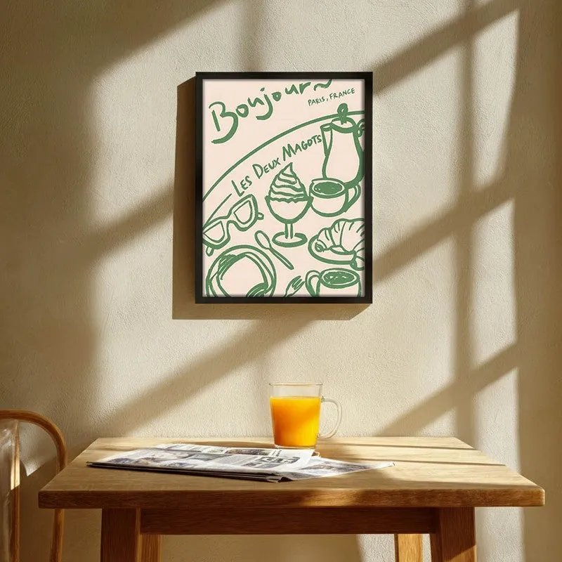 AbstraGreen Archival Canvas Wall Art - Black media 1