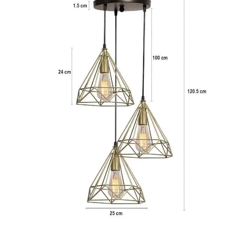 Diamond Mesh Cluster Ceiling Lamp media 6