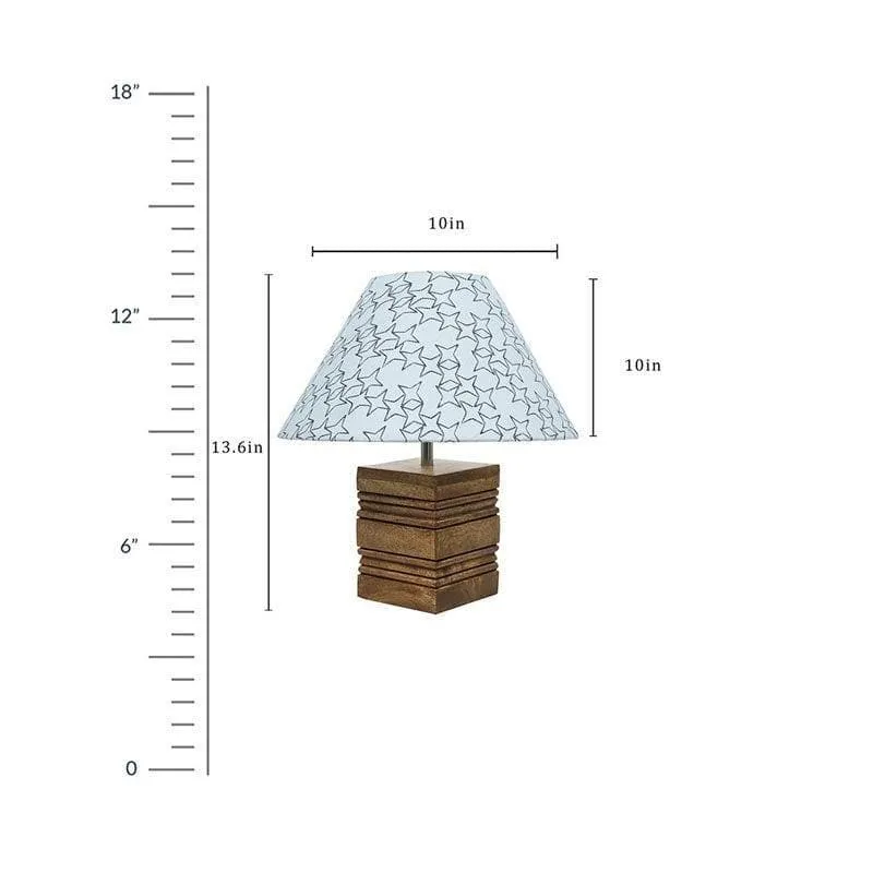Starry Cube Fabric Table Lamp - White,Brown media 6